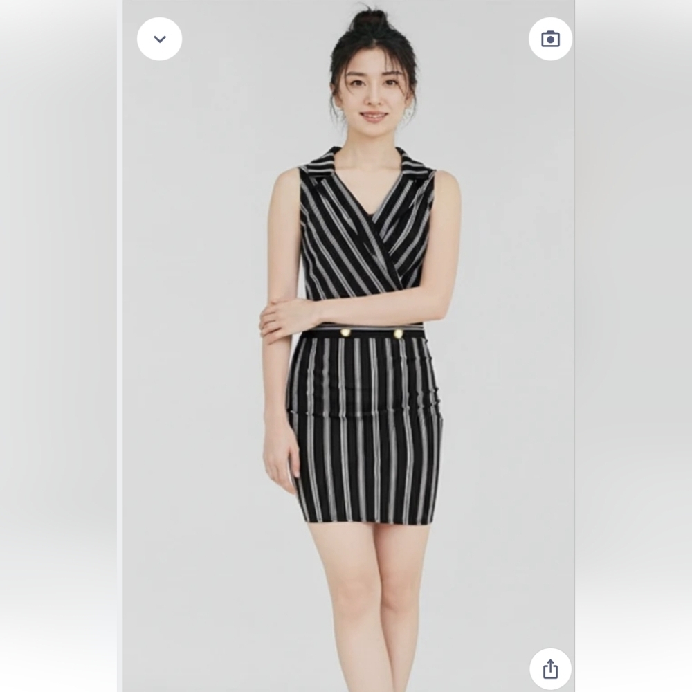 Almost Famous Monochrome Striped Dress